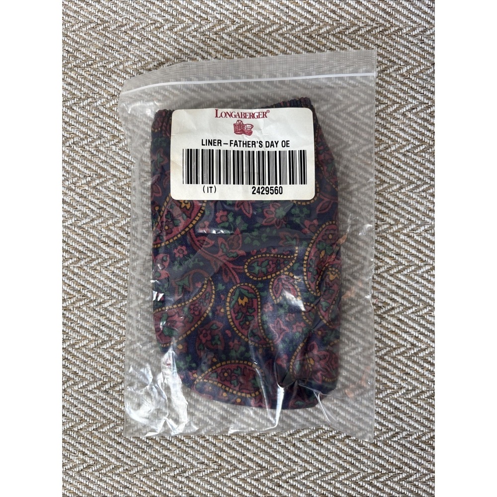 Longaberger Fabric Liner In Paisley for 1998 Father's Day Finder Keepers Basket